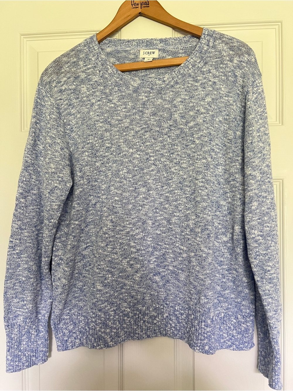 J. Crew Women’s Heathered Light Blue Crewneck Sweater- M